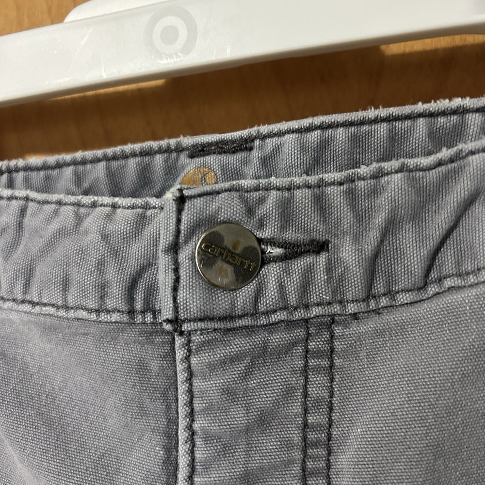 Carhartt Pants Womens 14 Fleece Lined Carpenter Original Fit Canvas Bleached - Picture 6 of 12